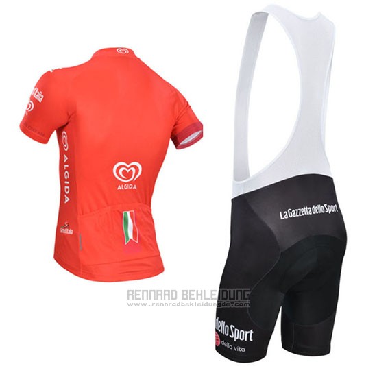 2014 Fahrradbekleidung Giro D'italien Rot Trikot Kurzarm und Tragerhose